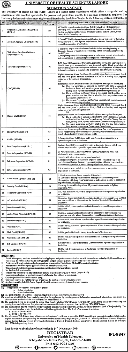 University-of-Health-Sciences-UHS-Lahore-Jobs-2024