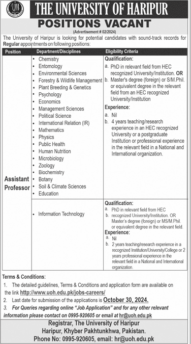 lahore university jobs 2024