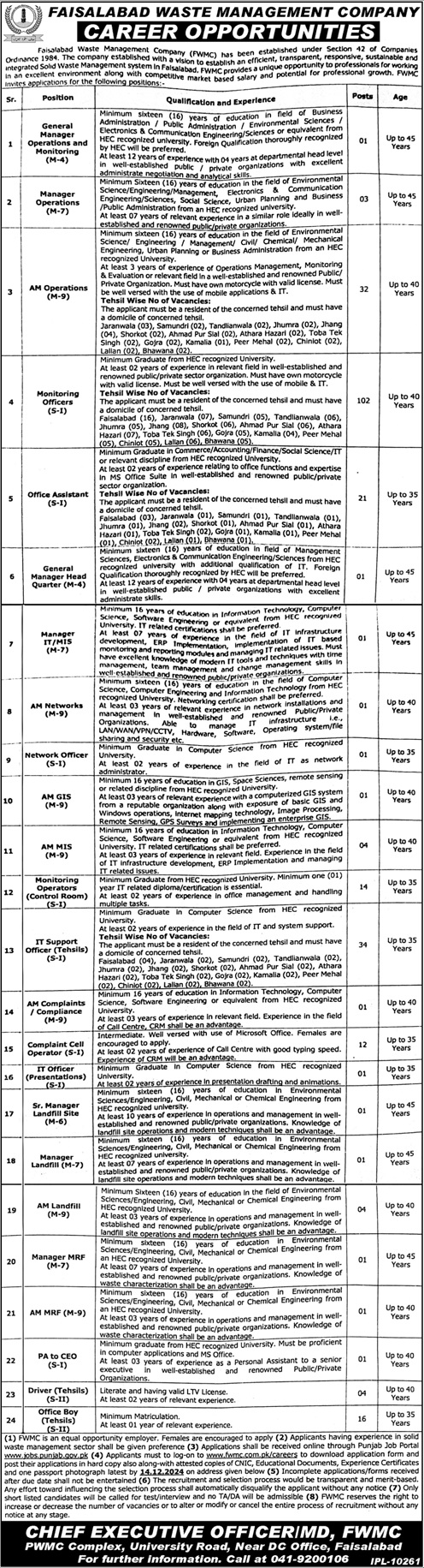 Faisalabad-Waste-Management-Company-FWMC-Jobs-2024