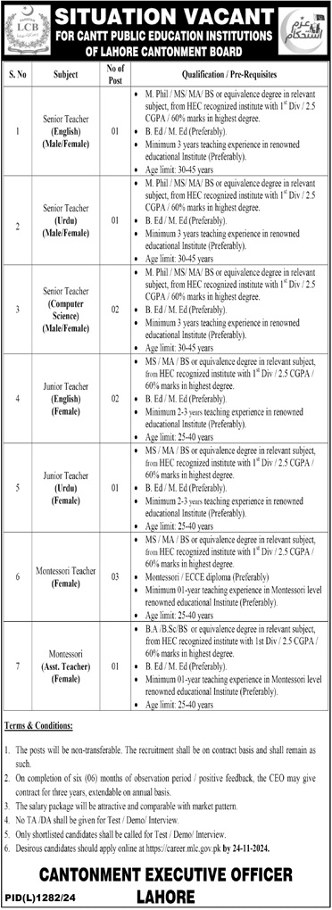 Lahore-Cantonment-Board-Jobs-2024