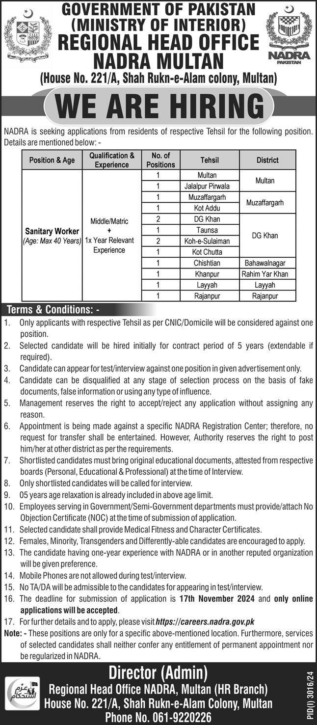 Nadra jobs 2024 -1